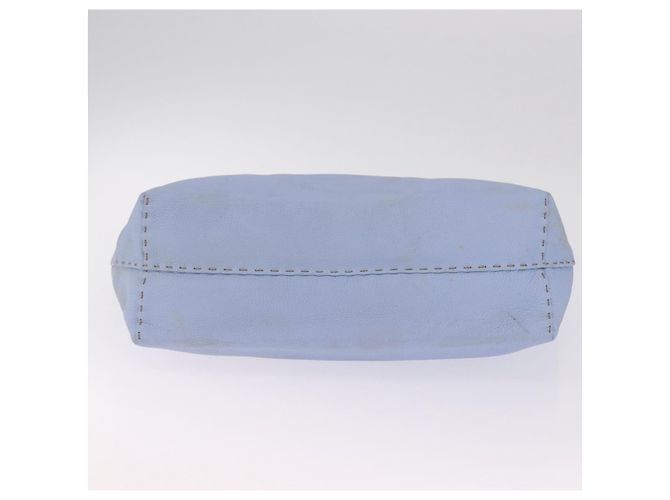 FENDI Celeria Tote Bag Leder Hellblau Silber 8BH088 - Ansicht 5