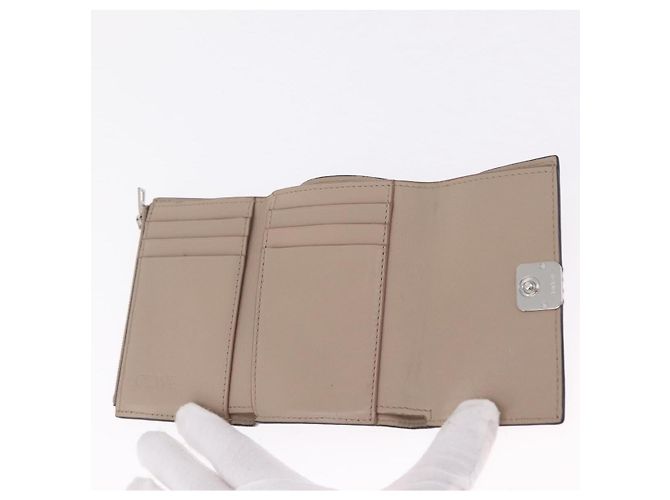 LOEWE Bifold Wallet Leather Beige Silver - vista 10