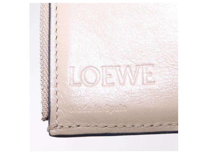 LOEWE Bifold Wallet Leather Beige Silver - vista 18