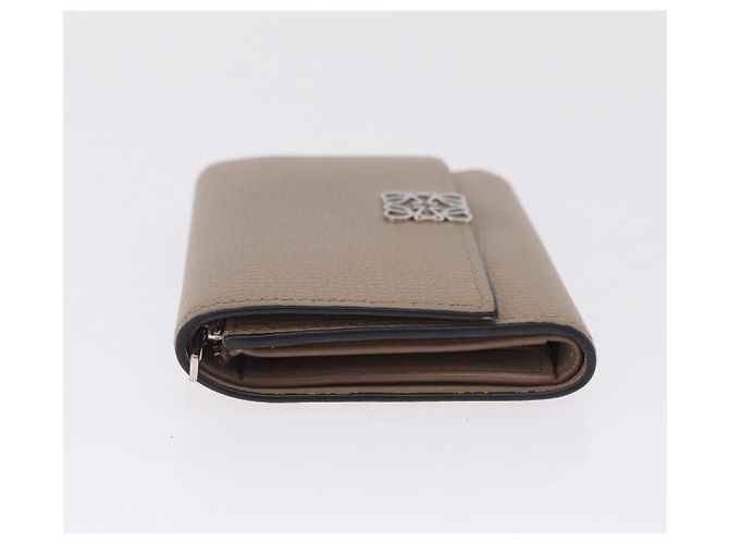 LOEWE Bifold Wallet Leather Beige Silver - vista 5
