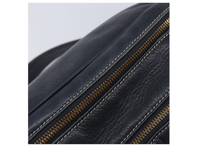 LOEWE Anagram Shoulder Bag Leather Navy Gold - vista 10