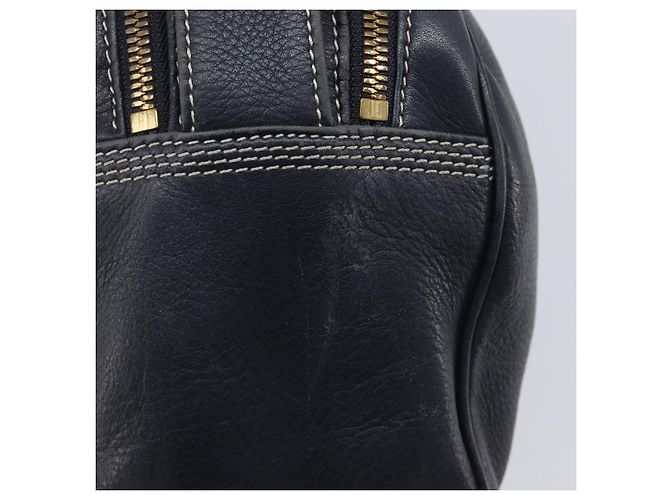 LOEWE Anagram Shoulder Bag Leather Navy Gold - vista 9