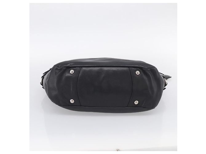 PRADA Shoulder Bag Leather Black Silver - vista 5