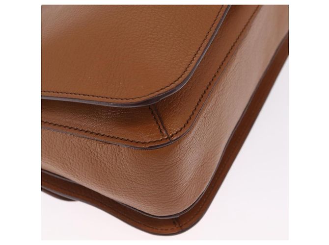 Miu Miu Madras Hand Bag Leather 2way Brown Gold - vista 20