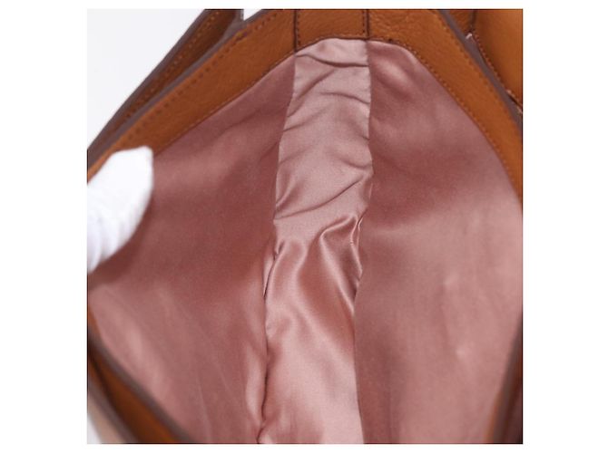 Miu Miu Madras Hand Bag Leather 2way Brown Gold - vista 30