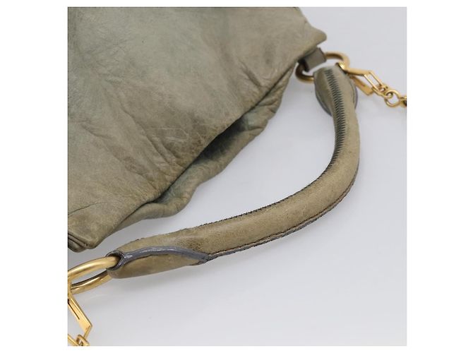 Miu Miu Shoulder Bag Vitellolux 2way Light Blue Gold - vista 7
