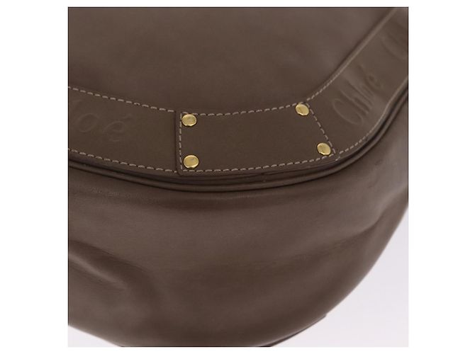 Chloé Chloe Eden Shoulder Bag Leather Gray Gold - vista 14
