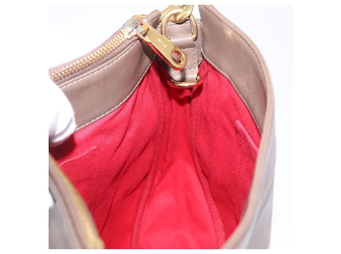 Chloé Chloe Eden Shoulder Bag Leather Gray Gold - vista 22