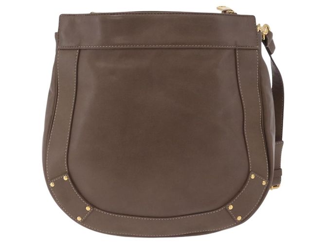 Chloé Chloe Eden Shoulder Bag Leather Gray Gold - vista 3