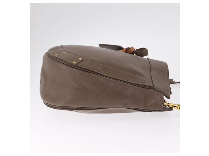 Chloé Chloe Eden Shoulder Bag Leather Gray Gold - vista 4
