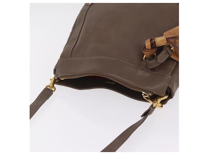Chloé Chloe Eden Shoulder Bag Leather Gray Gold - vista 7