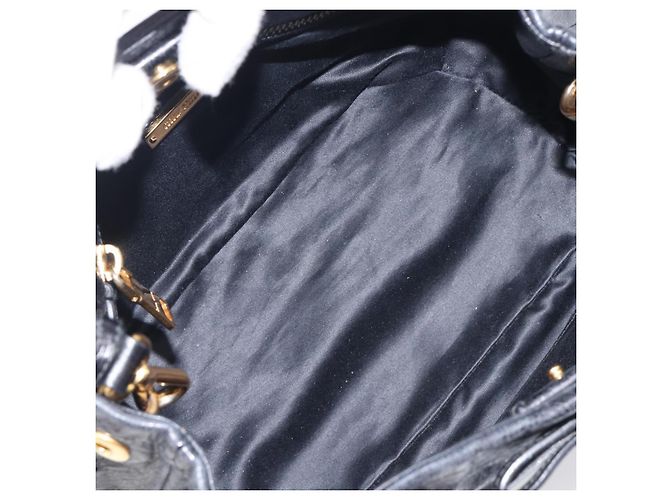 Miu Miu Hand Bag Leather 2way Black Gold Tone - vista 10