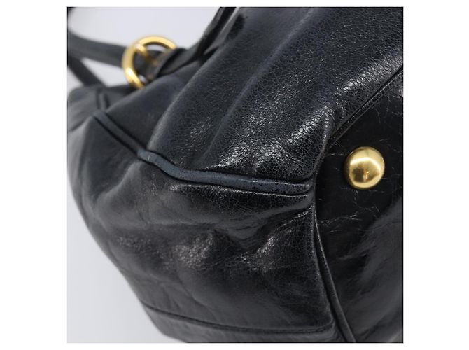 Miu Miu Hand Bag Leather 2way Black Gold Tone - vista 18