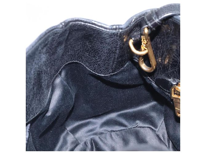 Miu Miu Hand Bag Leather 2way Black Gold Tone - vista 22