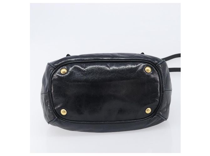 Miu Miu Hand Bag Leather 2way Black Gold Tone - vista 5