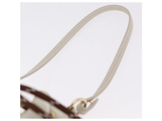Miu Miu Purse Hand Bag Canvas Ivory Gold - vista 14