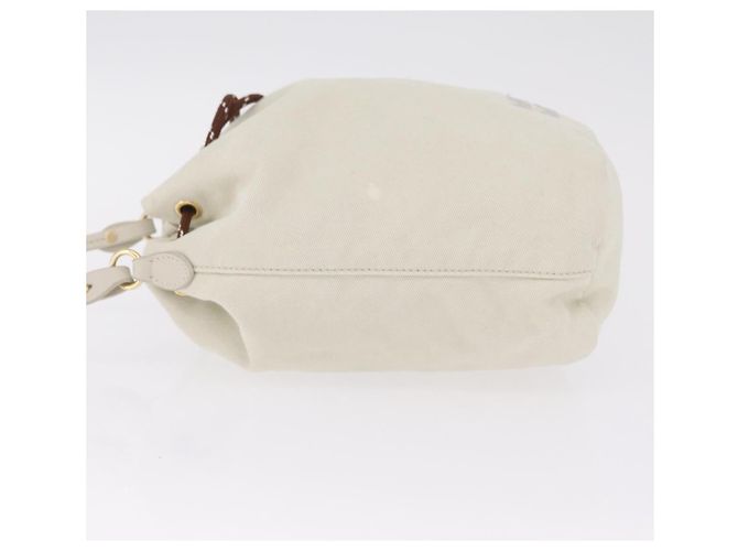 Miu Miu Purse Hand Bag Canvas Ivory Gold - vista 4