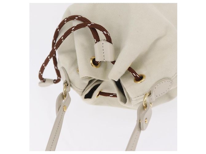 Miu Miu Purse Hand Bag Canvas Ivory Gold - vista 7