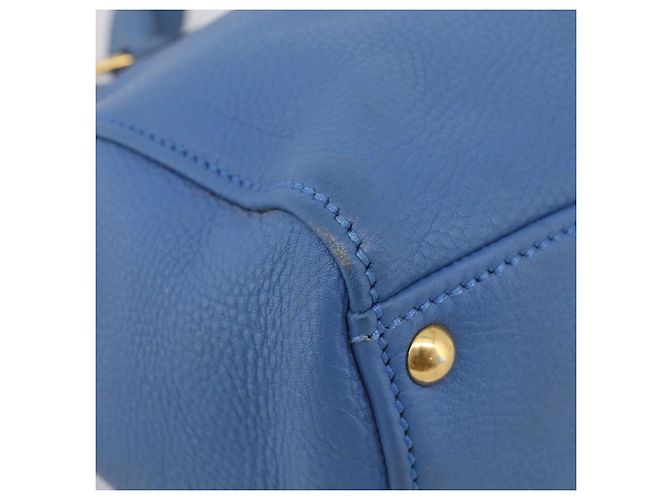 Miu Miu Tote Bag Leather Blue Gold - vista 15