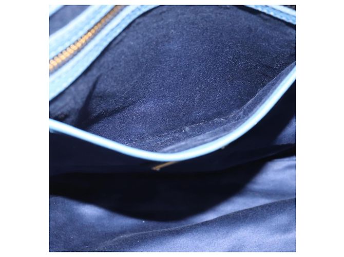 Miu Miu Tote Bag Leather Blue Gold - vista 22