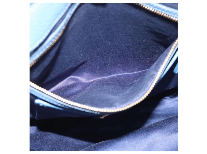 Miu Miu Tote Bag Leather Blue Gold - vista 24