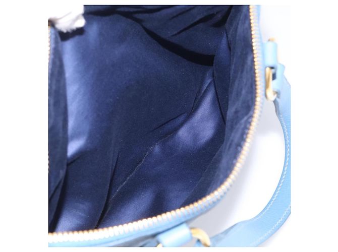 Miu Miu Tote Bag Leather Blue Gold - vista 26