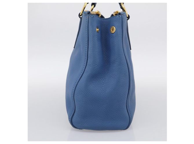 Miu Miu Tote Bag Leather Blue Gold - vista 4