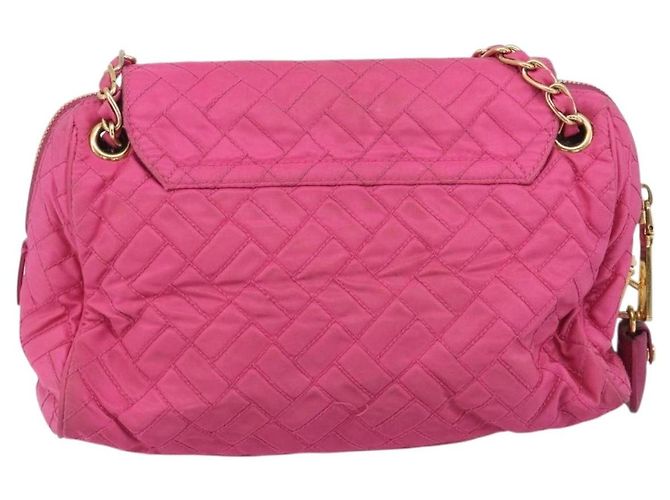 PRADA Chain Shoulder Bag Nylon Pink Gold - vista 2