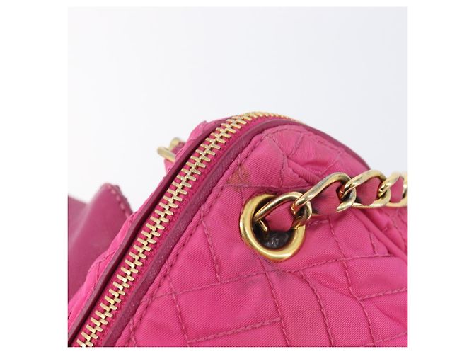PRADA Chain Shoulder Bag Nylon Pink Gold - vista 22