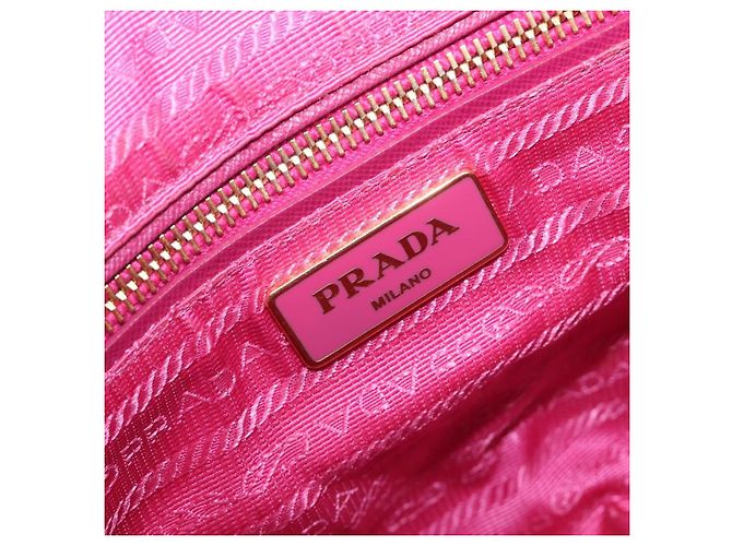 PRADA Chain Shoulder Bag Nylon Pink Gold - vista 23