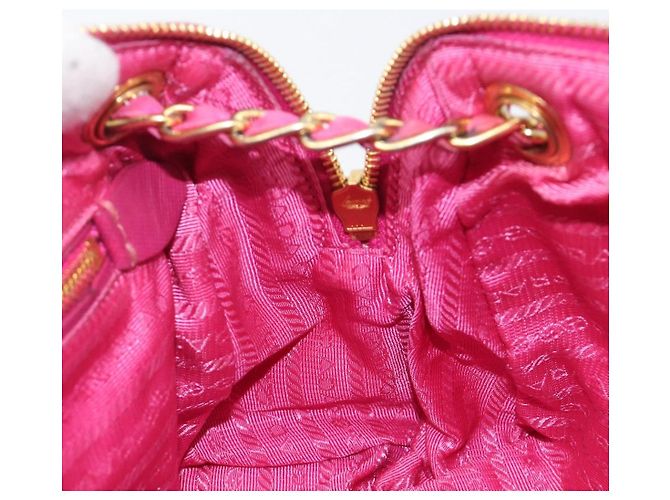 PRADA Chain Shoulder Bag Nylon Pink Gold - vista 24