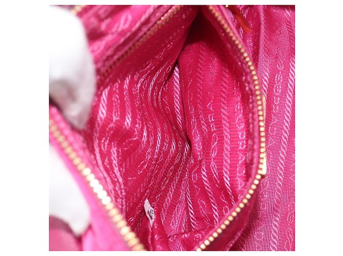 PRADA Chain Shoulder Bag Nylon Pink Gold - vista 27