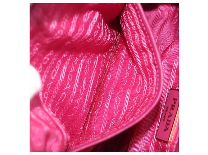 PRADA Chain Shoulder Bag Nylon Pink Gold - vista 28