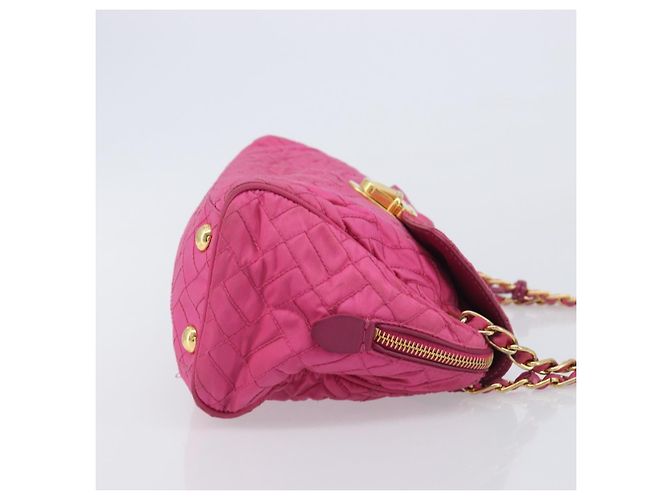 PRADA Chain Shoulder Bag Nylon Pink Gold - vista 3
