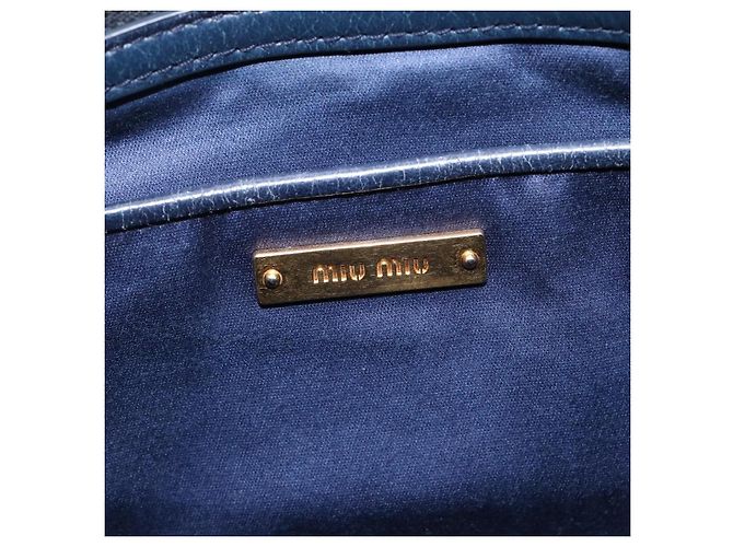 Miu Miu Hand Bag Vitellolux 2way Navy Gold - vista 17