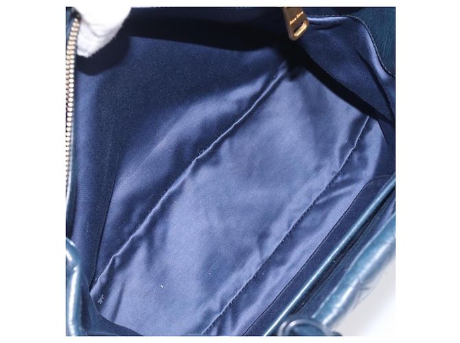 Miu Miu Hand Bag Vitellolux 2way Navy Gold - vista 25
