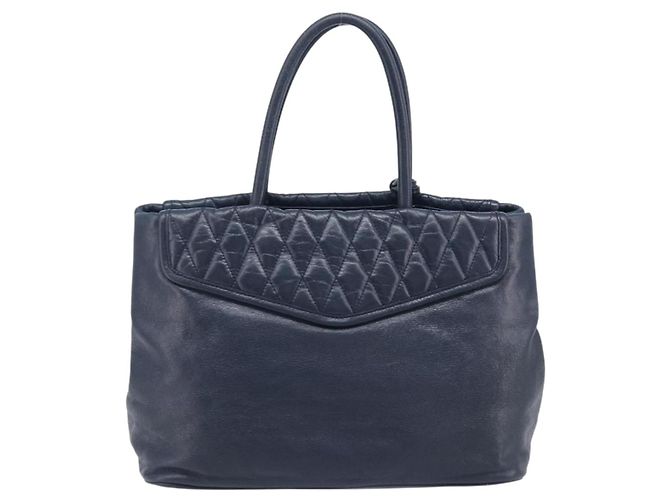 Miu Miu Hand Bag Vitellolux 2way Navy Gold - vista 3