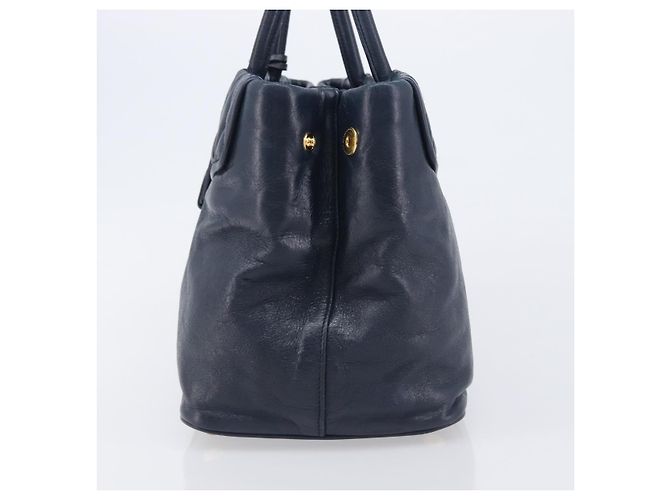 Miu Miu Hand Bag Vitellolux 2way Navy Gold - vista 4