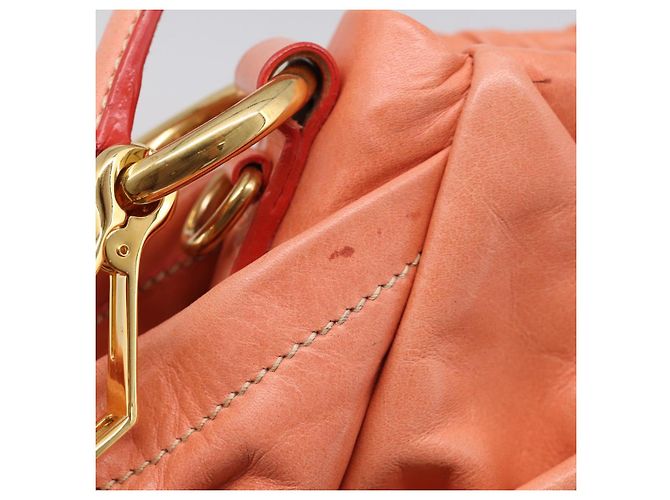 PRADA Hand Bag Leather 2way Pink Gold Tone - vista 10