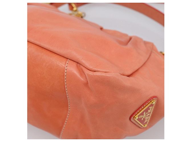 PRADA Hand Bag Leather 2way Pink Gold Tone - vista 18