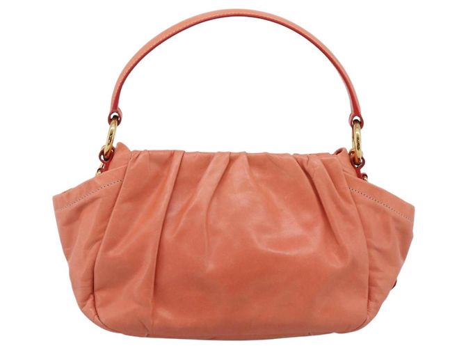 PRADA Hand Bag Leather 2way Pink Gold Tone - vista 2