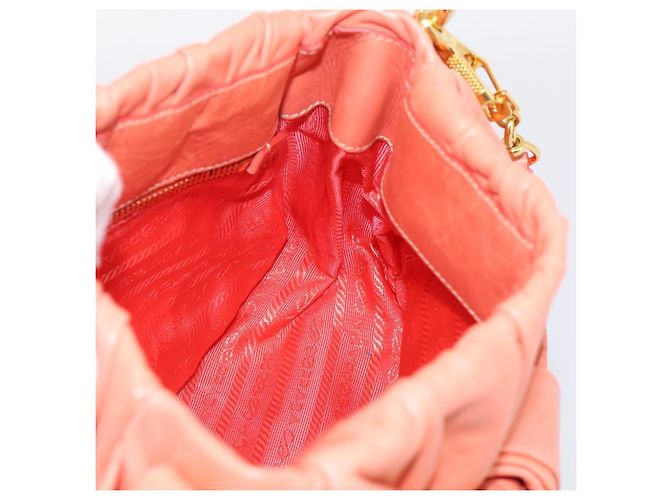 PRADA Hand Bag Leather 2way Pink Gold Tone - vista 22