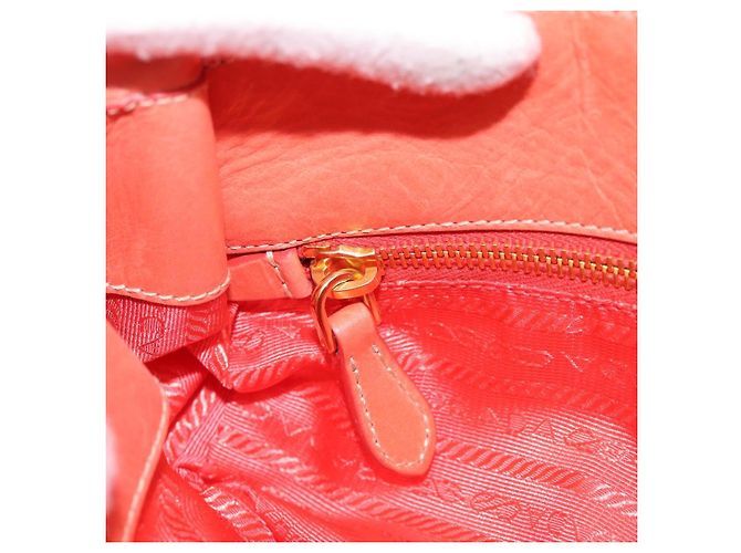 PRADA Hand Bag Leather 2way Pink Gold Tone - vista 24