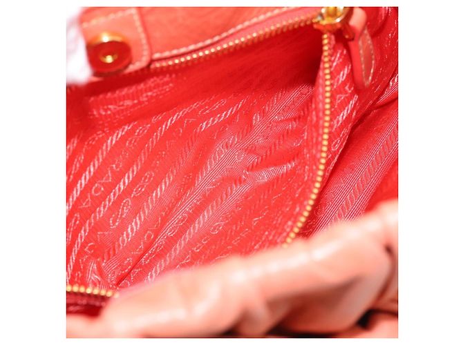 PRADA Hand Bag Leather 2way Pink Gold Tone - vista 25