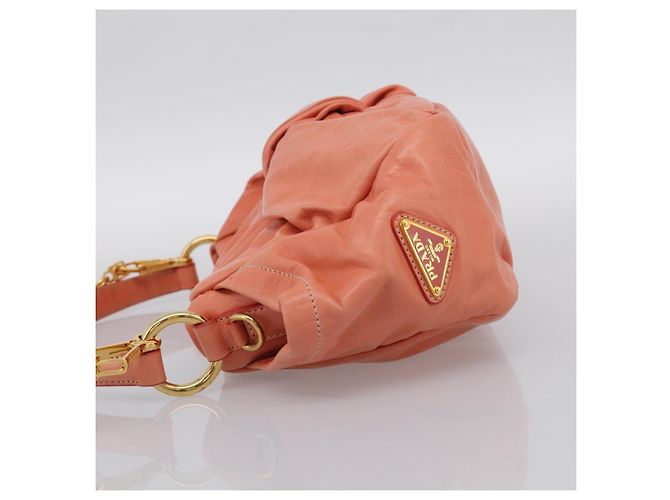 PRADA Hand Bag Leather 2way Pink Gold Tone - vista 3