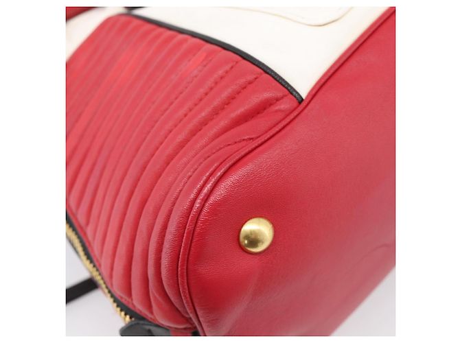 Miu Miu Hand Bag Leather 2way Red Gold - vista 18