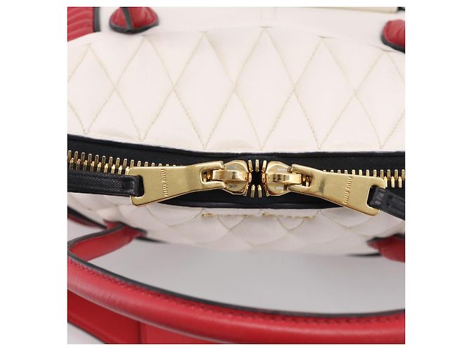 Miu Miu Hand Bag Leather 2way Red Gold - vista 20