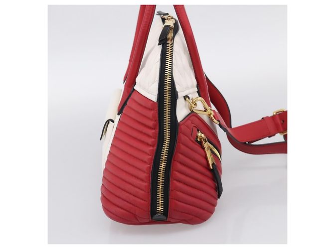 Miu Miu Hand Bag Leather 2way Red Gold - vista 3