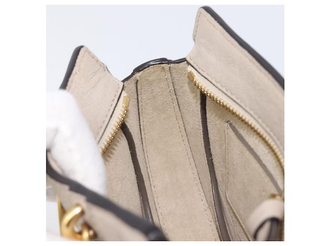 Chloé Chloe Pixy Hand Bag Leather 2way Beige Gold - vista 20