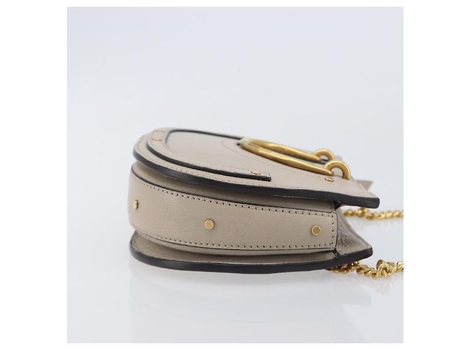 Chloé Chloe Pixy Hand Bag Leather 2way Beige Gold - vista 4